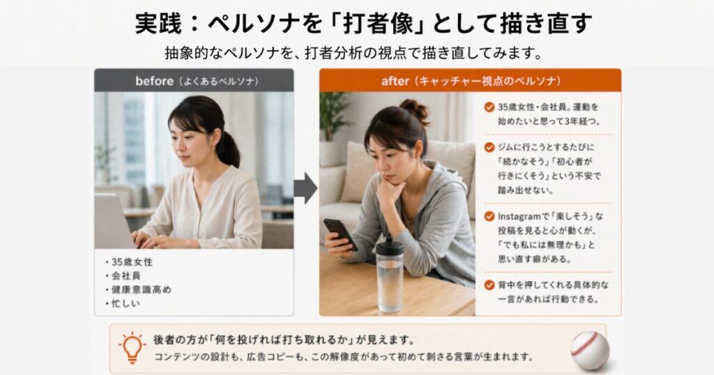 実践:ペルソナを「打者像」として描き直す